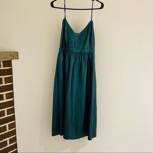 Zara Faux Leather Emerald Green Dress (size M) with Pockets!